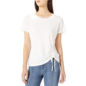 BB Dakota Ruched Detail Tee White Basic Staple Summer Spring Casual Must Have